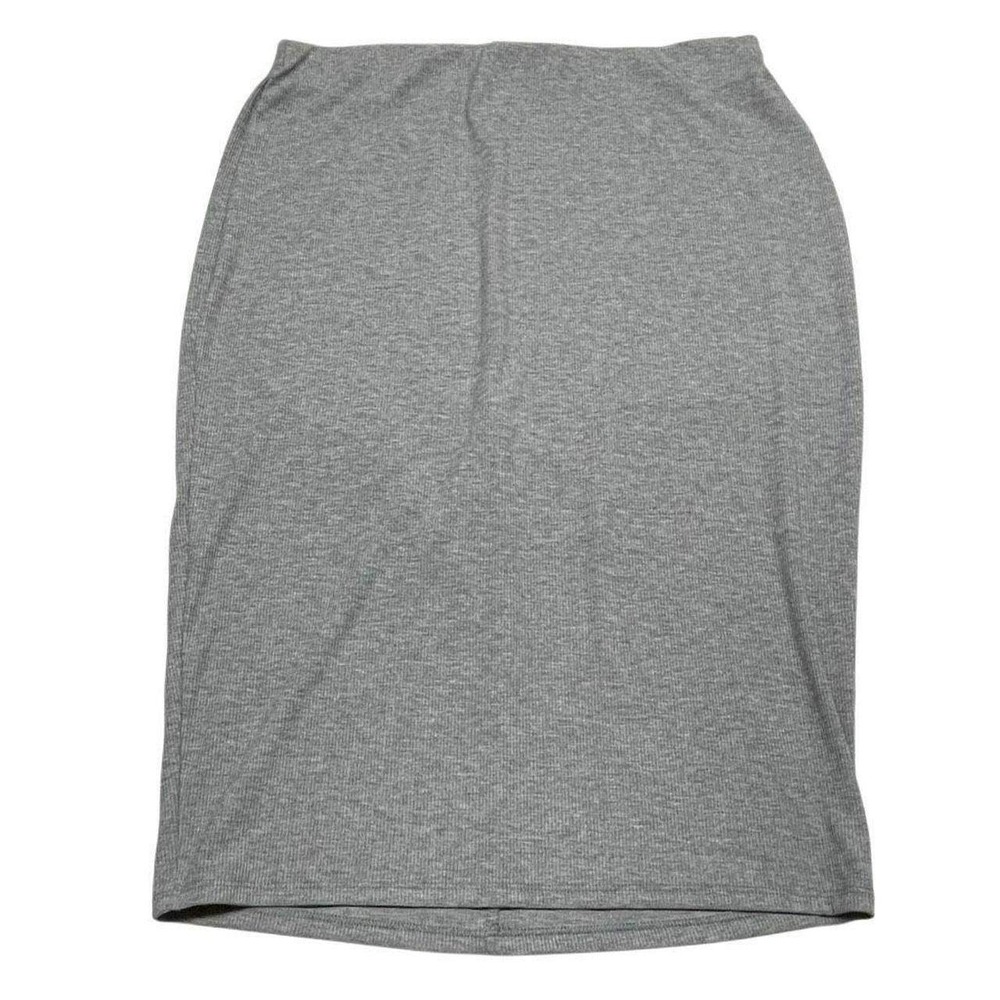 Torrid Gray Ribbed Fitted Column‎ Midi Skirt N0562